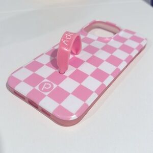 Pink Checkered 14 Pro Max Loopy Case